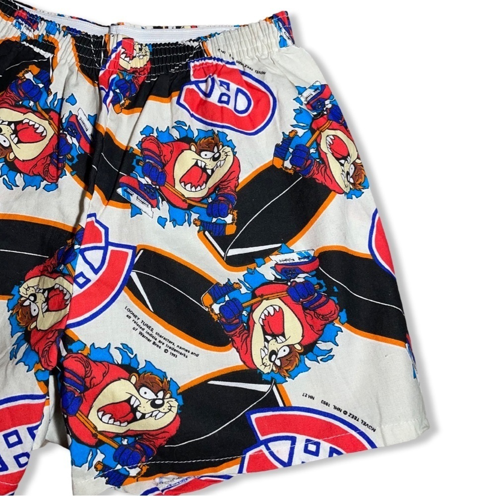 Vintage 90s Taz x Montreal Canadians Pyjama Shorts - Picture 4 of 4